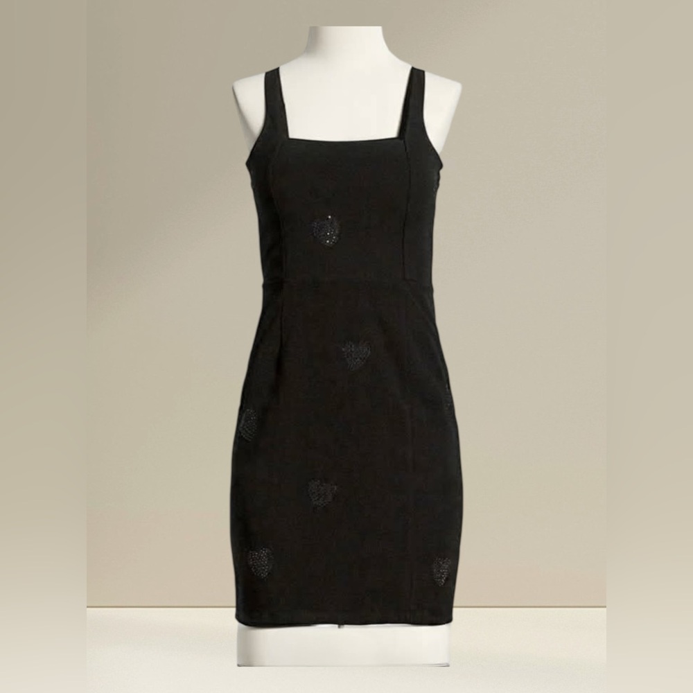 Rhinestone Heart Mini Dress (NWT) Size: L
